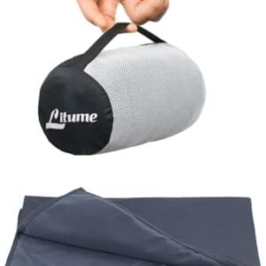Litume Ultralight Travel Blanket and Breathable, 170 x 122 cm Soft Plane Blanket for Travellers, Foldable Camping Blanket with Pack Sack for Travel, Train, Plane, Car, Camp