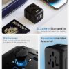 VOOMY Travel Adapter Worldwide, Universal Travel Plug for 170+ Countries, Adapter Europe, USA, Mexico, Australia, All in One Travel Plug Adapter with 3 USB-A and 1 USB-C - Image 6