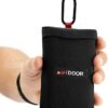 AUTDOOR® Picnic Blanket Small - Sustainable Made from 100% Recycled Nylon - Beach Blanket with Practical Carabiner Compact for Camping, Picnic & Hiking (Black, 2-3 People)