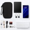 Skycase Cable Bag, Electronics Bag, Electronic Accessories Organiser, Portable Cable Organiser, Double Cable Bag, for USB Powerbank, SD Card, Charging Cables, 19 x 11 x 5.5 cm, Black - Image 6