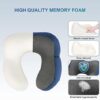 Eono Neck Pillow, Neck Pillow, Memory Foam, Ergonomically Designed Travel Pillow, Neck Pillow Travel with Sleeping Mask, Ear Plugs, Bag, Ideal for Travel, Plane, Office - Image 5