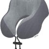 Yomisee Aeroplane Neck Pillow, Travel Pillow Car Made of Memory Foam with Velvety Soft Cover, Adult Neck Pillow for Travel, Camping, Office and Home (Dark Grey)