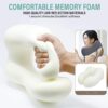 Yomisee Aeroplane Neck Pillow, Travel Pillow Car Made of Memory Foam with Velvety Soft Cover, Adult Neck Pillow for Travel, Camping, Office and Home (Dark Grey) - Image 5