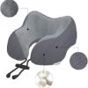 Yomisee Aeroplane Neck Pillow, Travel Pillow Car Made of Memory Foam with Velvety Soft Cover, Adult Neck Pillow for Travel, Camping, Office and Home (Dark Grey) - Image 3