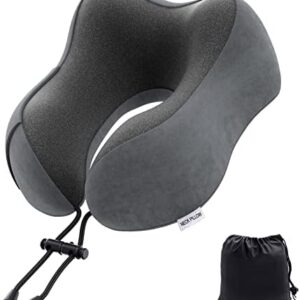 Travel Pillow Memory Foam Neck Pillow Lightweight Quick Pack for Aeroplane Train Car Neck Support Pillow for Travel Camping