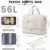 LOVEVOOK Women's Travel Bag, Sports Bag, Weekender Hand Luggage Bag for Airplane, Hospital Bag, Birth, Garment Duffle Bag, Travel Bag with Toiletry Bag, Shoe Compartment, beige, travel bag - Image 4