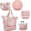 flintronic Large Travel Bag, Foldable Sports Bag, Overnight Weekend Hand Luggage for Women, Waterproof Handbag for Sports & Travel - Image 6