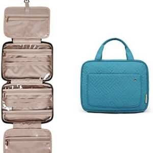 BAGSMART Toiletry Bag Travel Bag with Hanging Hook, Water-Resistant Make-Up Cosmetic Bag, Travel Organiser for Accessories, Shampoo, Full Size Container, for Toiletries