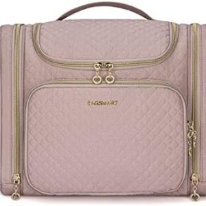 BAGSMART Toiletry Bag, Travel Toiletry Bag for Women, Waterproof Cosmetic Bag, Large Capacity, Travel Organizer for Toiletries and Cosmetics, pink