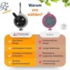 AUTDOOR® Extendable Washing Line with Practical Crank - Extra Long 8 m Cord - Perfect for Camping & Travel (Black/Grey) - Image 3