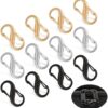 Ouligay Pack of 12 Anti-Theft Zip Pendant Backpack Lock Dual-Lock Carabiner Hook S Shaped Zip Clip for Home Keys Outdoor Activities