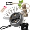 AUTDOOR® Extendable Washing Line with Practical Crank - Extra Long 8 m Cord - Perfect for Camping & Travel (Black/Grey)