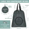Pack of 2 Laundry Bags Travel, Laundry Bags Dirty Laundry with Handles and Aluminium Carabiner, Foldable Small Laundry Bags for Travel, Camp, Easy to Put in a Laundry Basket (Blue + Dark Grey) - Image 3