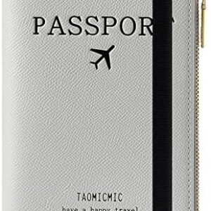 Passport Holder with RFID Blocker, Protective Case for Credit Cards, Passport, ID and Travel Documents, Travel Accessories/Travel Organiser, Multi-Compartment Zipped Wallet, Grey A, rfid wallet