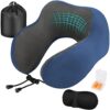 Eono Neck Pillow, Neck Pillow, Memory Foam, Ergonomically Designed Travel Pillow, Neck Pillow Travel with Sleeping Mask, Ear Plugs, Bag, Ideal for Travel, Plane, Office