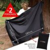 AUTDOOR® Picnic Blanket Small - Sustainable Made from 100% Recycled Nylon - Beach Blanket with Practical Carabiner Compact for Camping, Picnic & Hiking (Black, 2-3 People) - Image 2