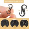 Ouligay Pack of 12 Anti-Theft Zip Pendant Backpack Lock Dual-Lock Carabiner Hook S Shaped Zip Clip for Home Keys Outdoor Activities - Image 3