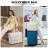 LOVEVOOK Women's Travel Bag, Sports Bag, Weekender Hand Luggage Bag for Airplane, Hospital Bag, Birth, Garment Duffle Bag, Travel Bag with Toiletry Bag, Shoe Compartment, beige, travel bag - Image 2