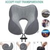 Yomisee Aeroplane Neck Pillow, Travel Pillow Car Made of Memory Foam with Velvety Soft Cover, Adult Neck Pillow for Travel, Camping, Office and Home (Dark Grey) - Image 2