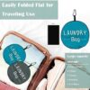 Pack of 2 Laundry Bags Travel, Laundry Bags Dirty Laundry with Handles and Aluminium Carabiner, Foldable Small Laundry Bags for Travel, Camp, Easy to Put in a Laundry Basket (Blue + Dark Grey) - Image 5