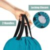 Pack of 2 Laundry Bags Travel, Laundry Bags Dirty Laundry with Handles and Aluminium Carabiner, Foldable Small Laundry Bags for Travel, Camp, Easy to Put in a Laundry Basket (Blue + Dark Grey) - Image 2