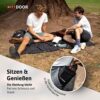 AUTDOOR® Picnic Blanket Small - Sustainable Made from 100% Recycled Nylon - Beach Blanket with Practical Carabiner Compact for Camping, Picnic & Hiking (Black, 2-3 People) - Image 4
