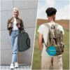 Pack of 2 Laundry Bags Travel, Laundry Bags Dirty Laundry with Handles and Aluminium Carabiner, Foldable Small Laundry Bags for Travel, Camp, Easy to Put in a Laundry Basket (Blue + Dark Grey) - Image 7